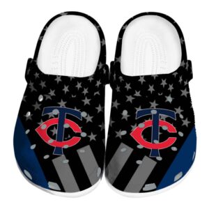 Minnesota Twins Stellar Stripes Theme Crocs Best selling