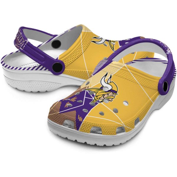 Minnesota Vikings Geometric Background Crocs Latest Model