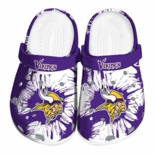 Minnesota Vikings Splatter Graphics Crocs Best selling