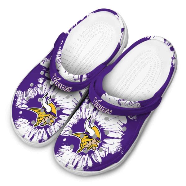 Minnesota Vikings Splatter Graphics Crocs Trendy
