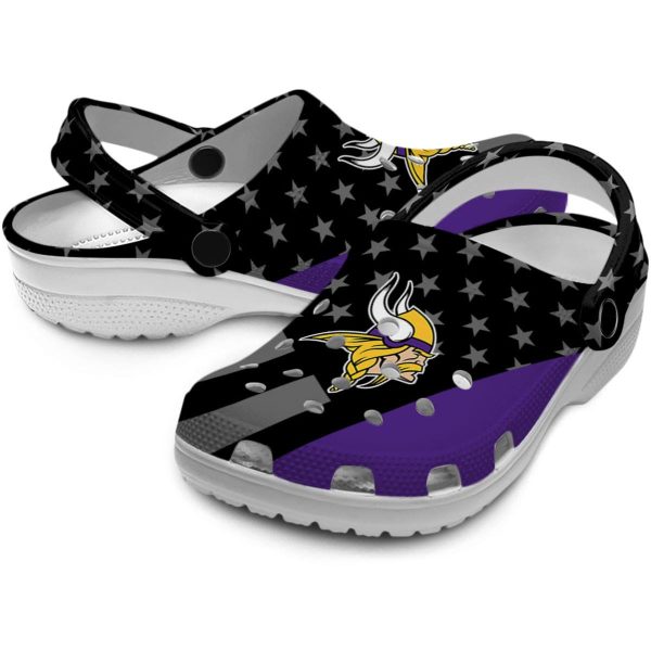 Minnesota Vikings Stellar Stripes Theme Crocs Latest Model