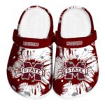 Mississippi State Bulldogs Splatter Graphics Crocs Best selling