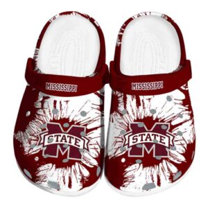 Mississippi State Bulldogs Splatter Graphics Crocs Best selling