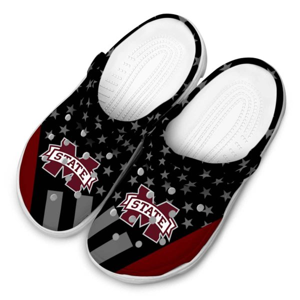 Mississippi State Bulldogs Stellar Stripes Theme Crocs Trendy