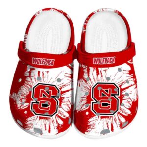 NC State Wolfpack Splatter Graphics Crocs Best selling