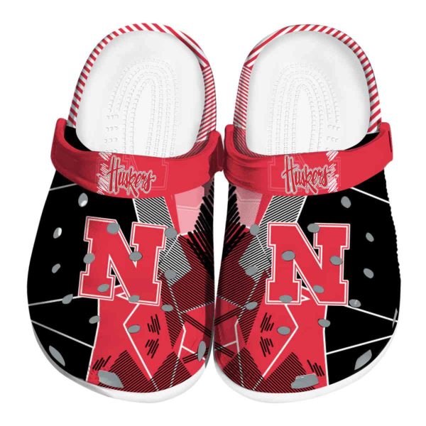 Nebraska Cornhuskers Geometric Background Crocs Best selling