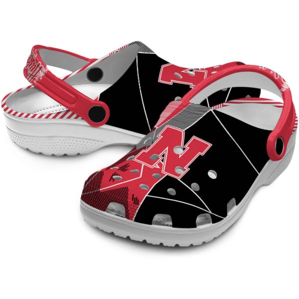 Nebraska Cornhuskers Geometric Background Crocs Latest Model