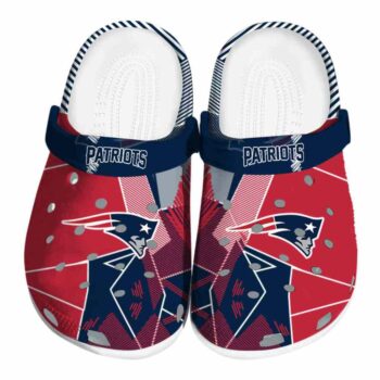 New England Patriots Geometric Background Crocs Best selling