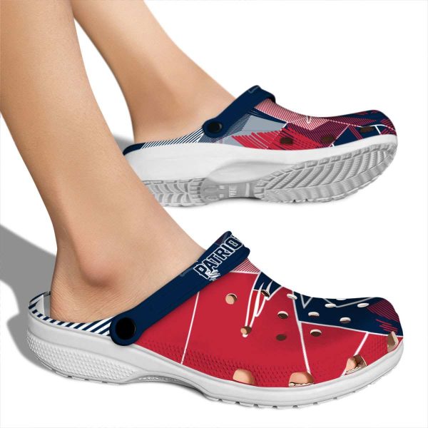 New England Patriots Geometric Background Crocs High quality