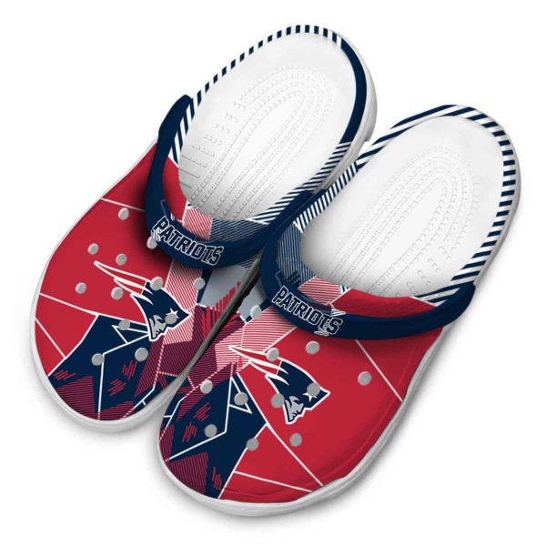 New England Patriots Geometric Background Crocs Trendy
