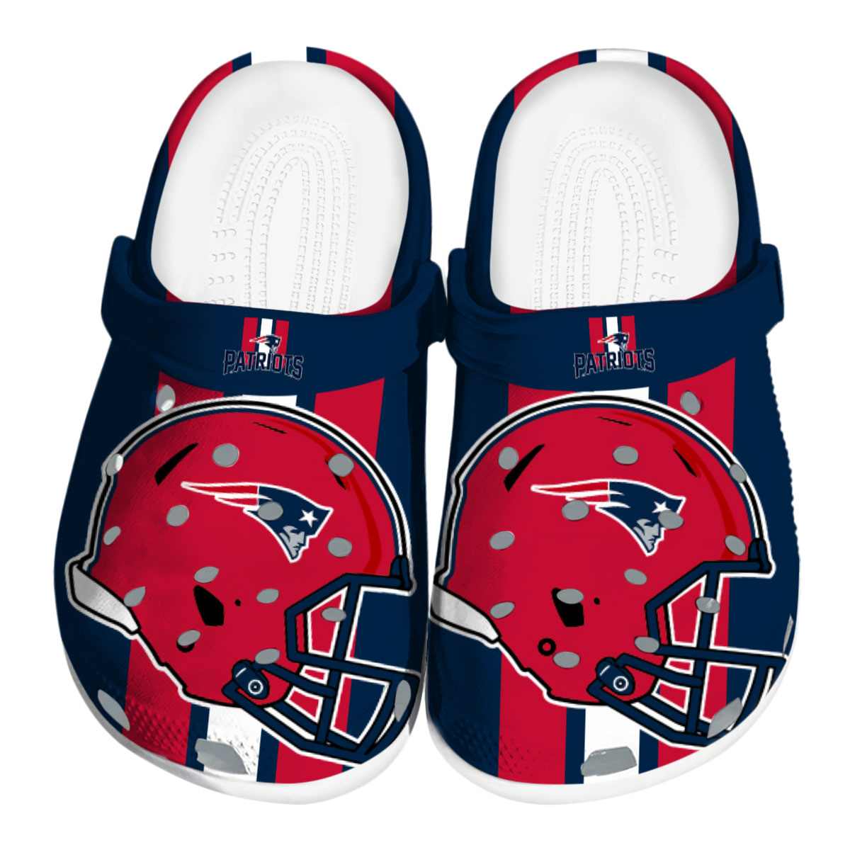 New England Patriots Helmet Stripes Clog VivaCrocs