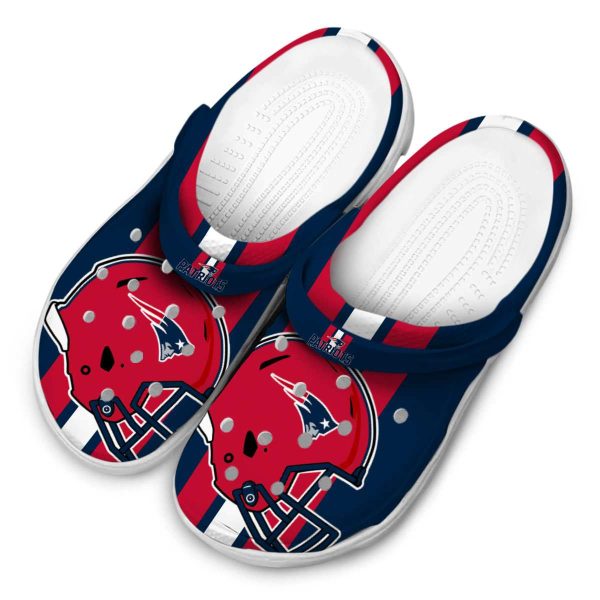 New England Patriots Helmet Stripes Crocs Trendy