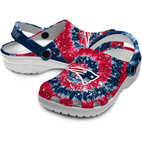 New England Patriots Radiant Burst Effect Crocs Latest Model