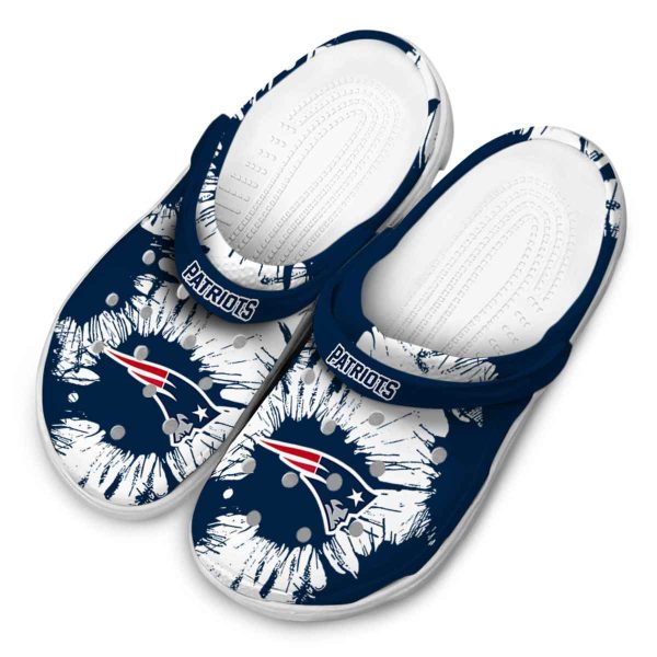 New England Patriots Splatter Graphics Crocs Trendy