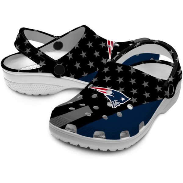 New England Patriots Stellar Stripes Theme Crocs Latest Model