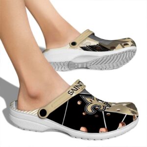 New Orleans Saints Geometric Background Crocs High quality