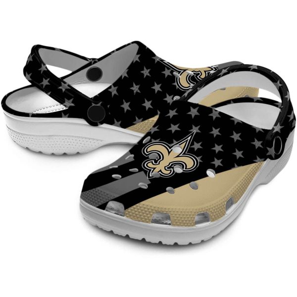 New Orleans Saints Stellar Stripes Theme Crocs Latest Model