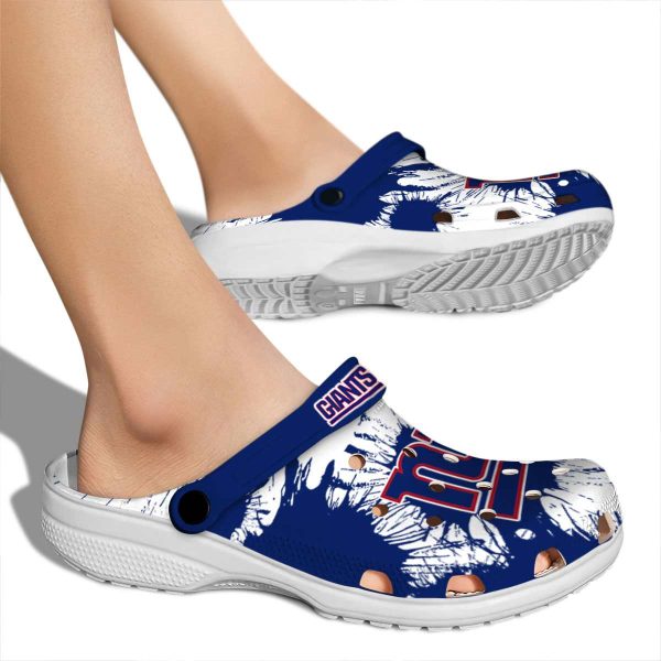 New York Giants Splatter Graphics Crocs High quality