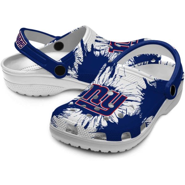 New York Giants Splatter Graphics Crocs Latest Model