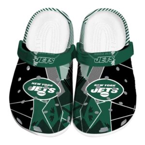 New York Jets Geometric Background Crocs Best selling