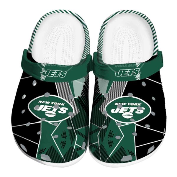 New York Jets Geometric Background Crocs Best selling