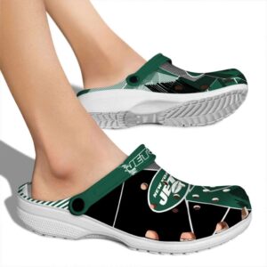 New York Jets Geometric Background Crocs High quality