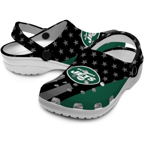 New York Jets Stellar Stripes Theme Crocs Latest Model