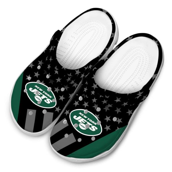 New York Jets Stellar Stripes Theme Crocs Trendy