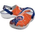New York Mets Geometric Background Crocs Best selling
