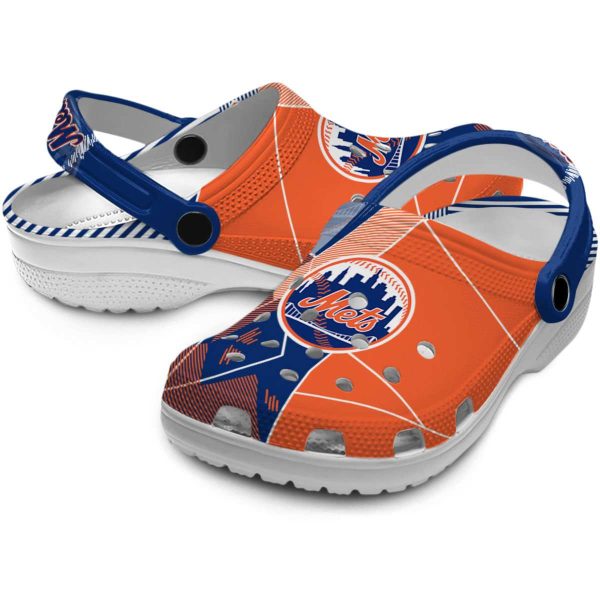 New York Mets Geometric Background Crocs Latest Model