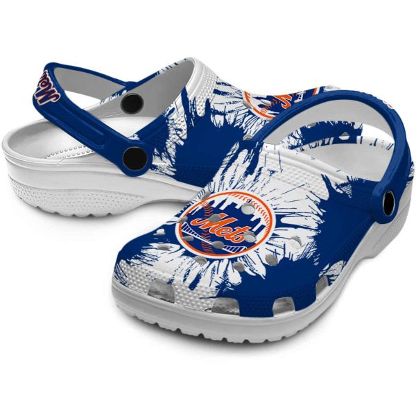 New York Mets Splatter Graphics Crocs Latest Model