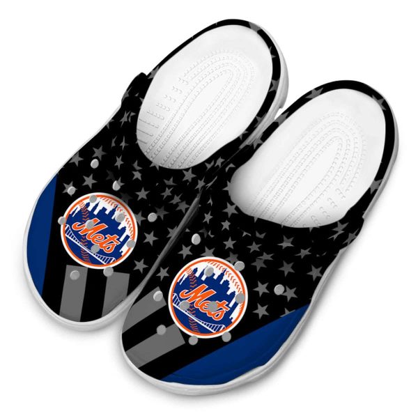 New York Mets Stellar Stripes Theme Crocs Trendy