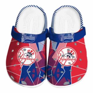 New York Yankees Geometric Background Crocs Best selling