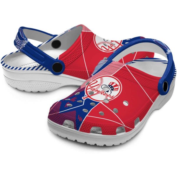 New York Yankees Geometric Background Crocs Latest Model