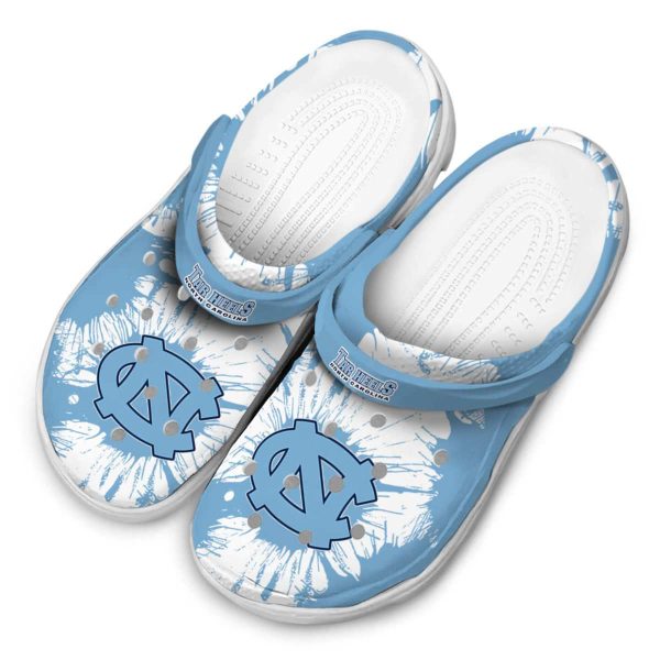 North Carolina Tar Heels Splatter Graphics Crocs Trendy