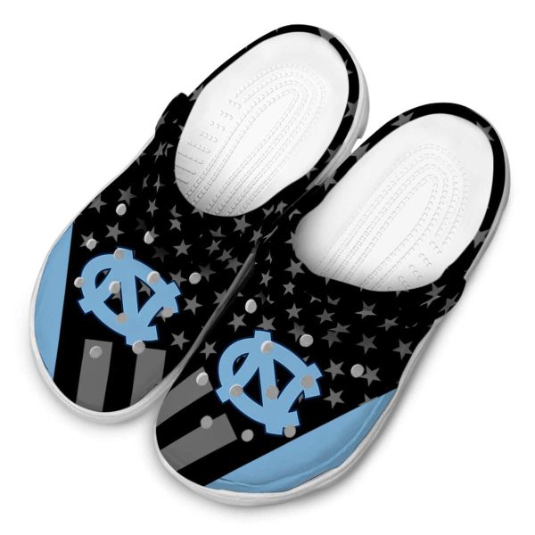 North Carolina Tar Heels Stellar Stripes Theme Crocs Trendy