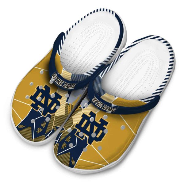 Notre Dame Fighting Irish Geometric Background Crocs Trendy
