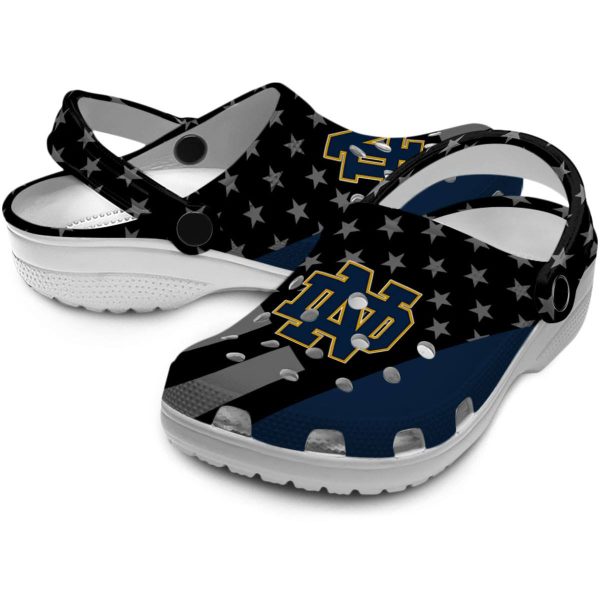 Notre Dame Fighting Irish Stellar Stripes Theme Crocs Latest Model
