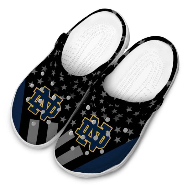 Notre Dame Fighting Irish Stellar Stripes Theme Crocs Trendy