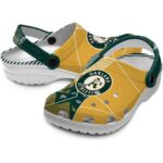 Oakland Athletics Geometric Background Crocs Best selling