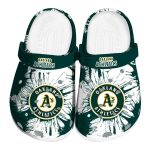 Oakland Athletics Splatter Graphics Crocs Best selling