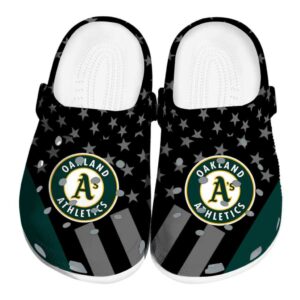 Oakland Athletics Stellar Stripes Theme Crocs Best selling