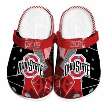 Ohio State Buckeyes Geometric Background Crocs Best selling