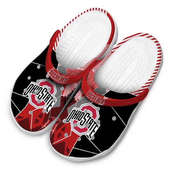 Ohio State Buckeyes Geometric Background Crocs Trendy