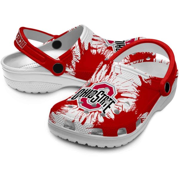 Ohio State Buckeyes Splatter Graphics Crocs Latest Model