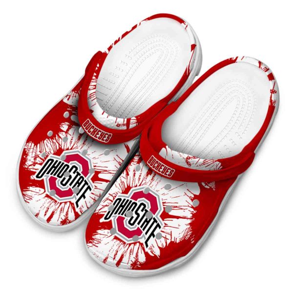 Ohio State Buckeyes Splatter Graphics Crocs Trendy