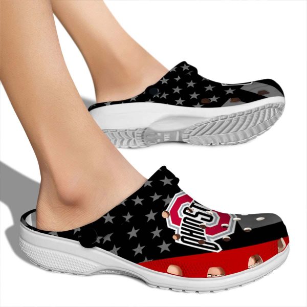 Ohio State Buckeyes Stellar Stripes Theme Crocs High quality