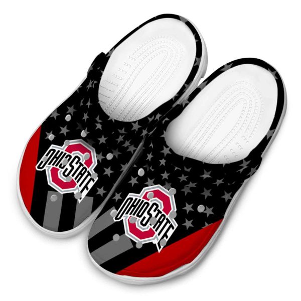 Ohio State Buckeyes Stellar Stripes Theme Crocs Trendy