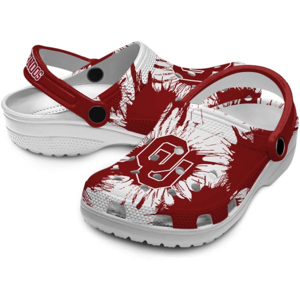 Oklahoma Sooners Splatter Graphics Crocs Latest Model