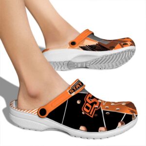 Oklahoma State Cowboys Geometric Background Crocs High quality